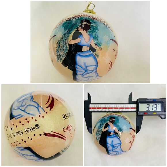 Christmas Holiday Ornaments Glass Inside Art Reversed Hand Painted Peggy Abrams - Picture 12 of 15